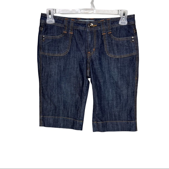 Boom Boom Jeans Pants - Boom Boom Jeans Dark Wash Bermuda Shorts